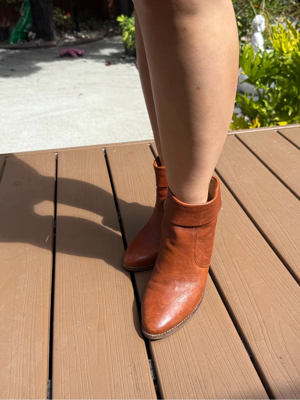 Lucky Brand Rust Leather Ankle Booties - Picture 1 of 5